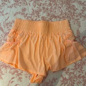 FP Movement by Free People, Get Your Flirt On Athletic Shorts, Pastel Peach!